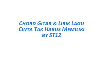 Chord Gitar Cinta Tak Harus Memiliki - ST12 Beserta Liriknya
